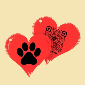 Адресник для собак с QR из пластика GeoPet ID: коллекция ярких дизайнов в ассортименте