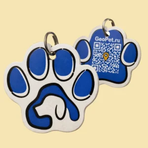 Адресник для собак с QR из пластика GeoPet ID: коллекция ярких дизайнов в ассортименте
