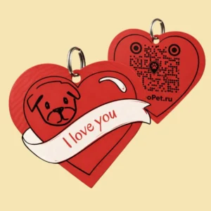 Адресник для собак с QR из пластика GeoPet ID: коллекция ярких дизайнов в ассортименте