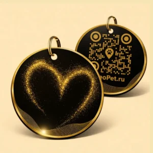 Адресник для собак с QR из пластика GeoPet ID: коллекция ярких дизайнов в ассортименте