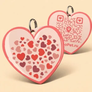 Адресник для собак с QR из пластика GeoPet ID: коллекция ярких дизайнов в ассортименте