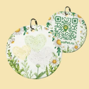 Адресник для собак с QR из пластика GeoPet ID: коллекция ярких дизайнов в ассортименте