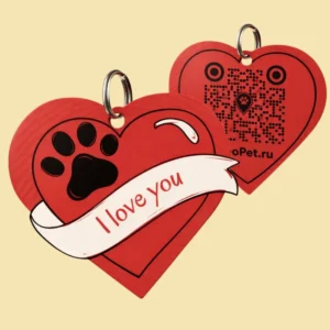 Адресник для собак с QR из пластика GeoPet ID: коллекция ярких дизайнов в ассортименте