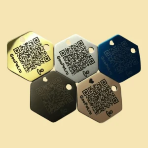 Адресник для собак с QR GeoPet ID стальной ромб Classic