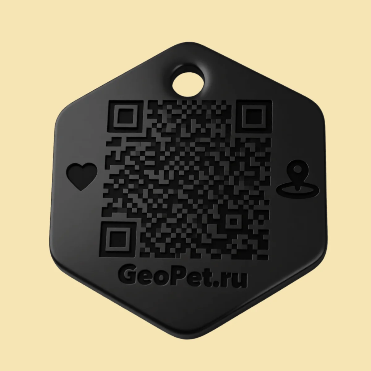 Адресник для собак с QR GeoPet ID стальной ромб Classic