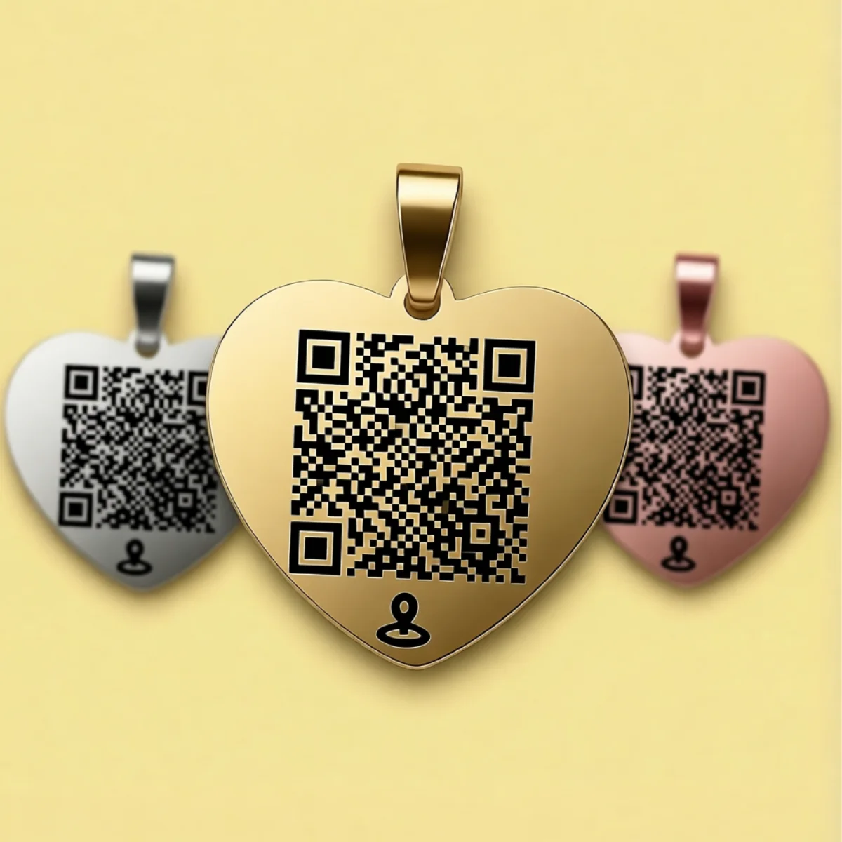 Адресник для собак с QR GeoPet ID стальной сердце классическое