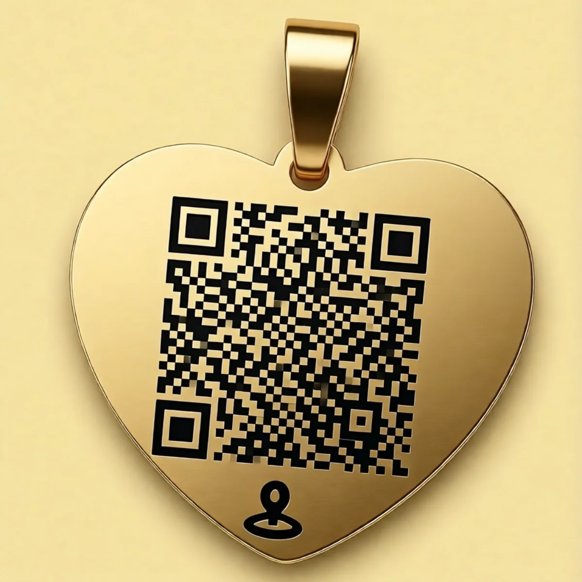 Адресник для собак с QR GeoPet ID стальной сердце классическое