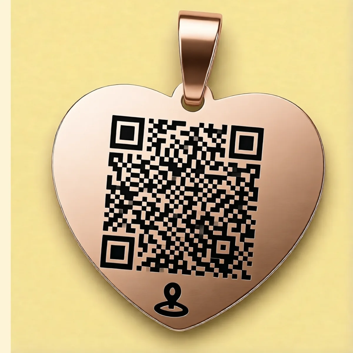 Адресник для собак с QR GeoPet ID стальной сердце классическое