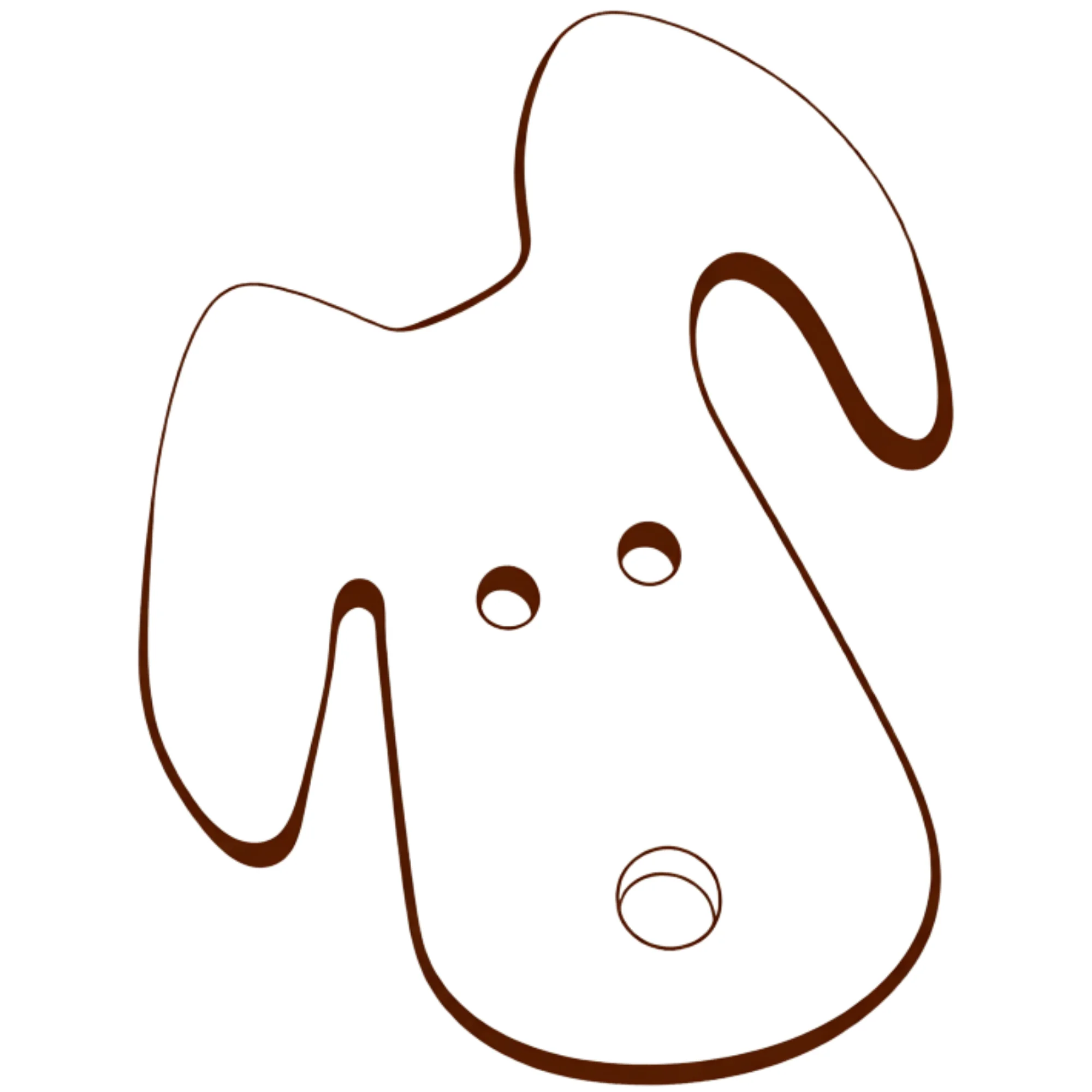 Адресник для собак с QR пластиковый GeoPet ID Лопоух с минималистичным контуром вислоухого пса