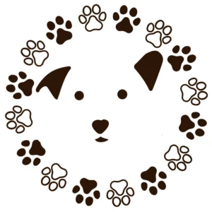 Адресник для собак с QR пластиковый GeoPet ID Следопыт с рисунком мордочки в круге из лапок