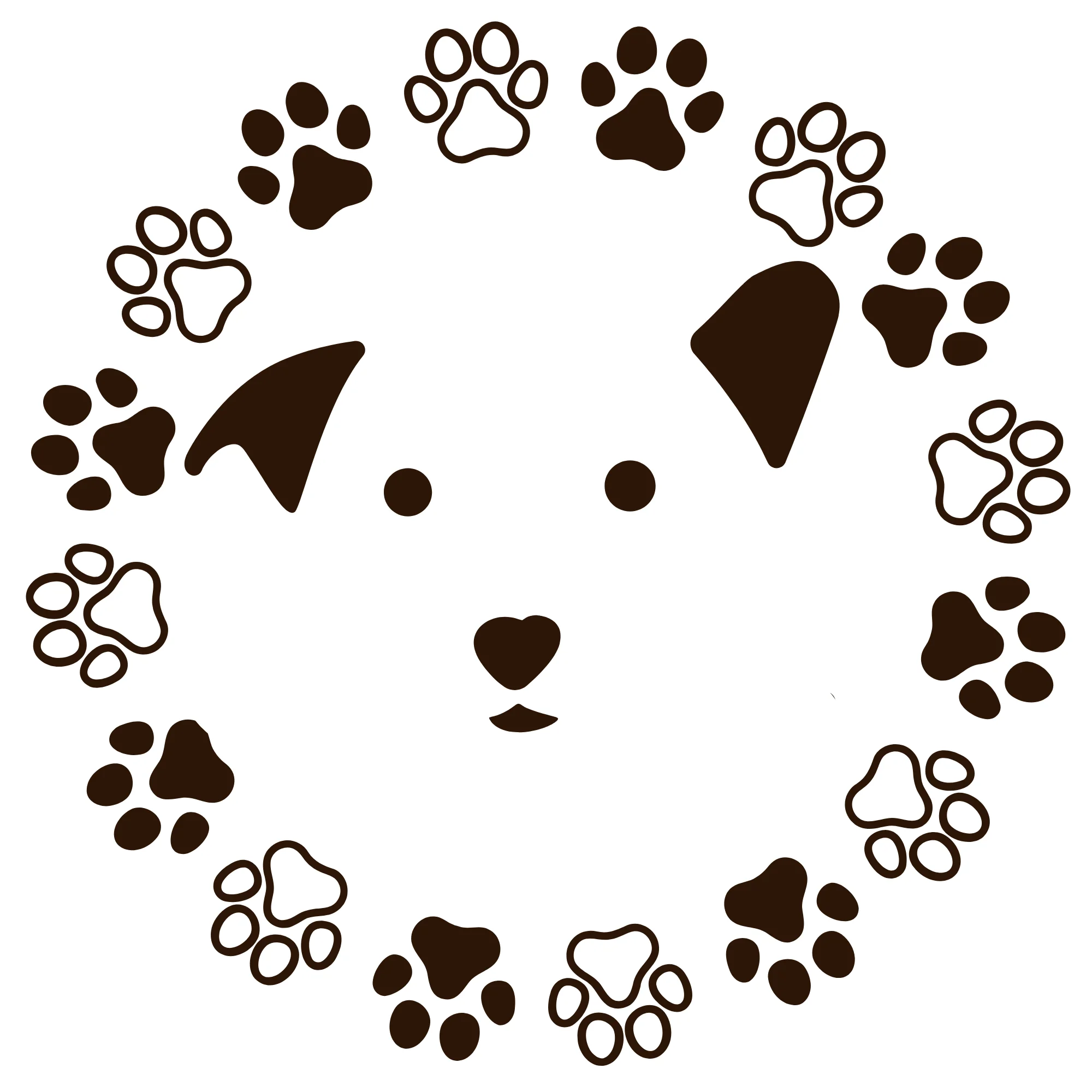 Адресник для собак с QR пластиковый GeoPet ID Следопыт с рисунком мордочки в круге из лапок