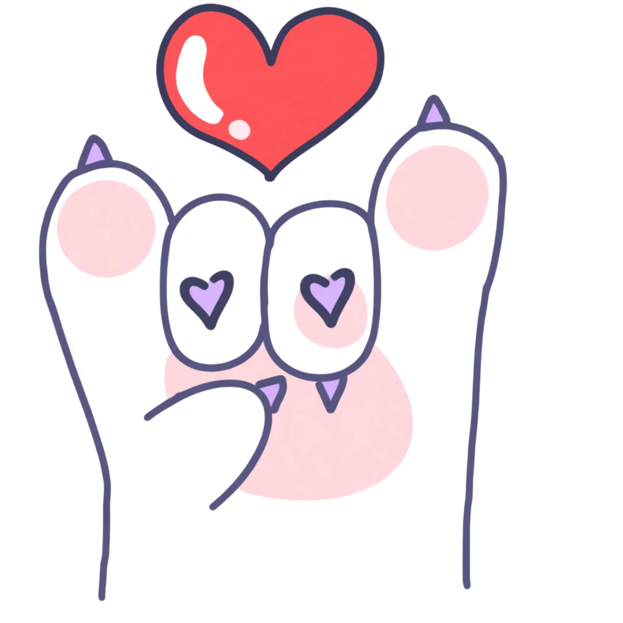 Адресник для собак с QR Розовый след: милая лапка с розовыми подушечками и сердечками