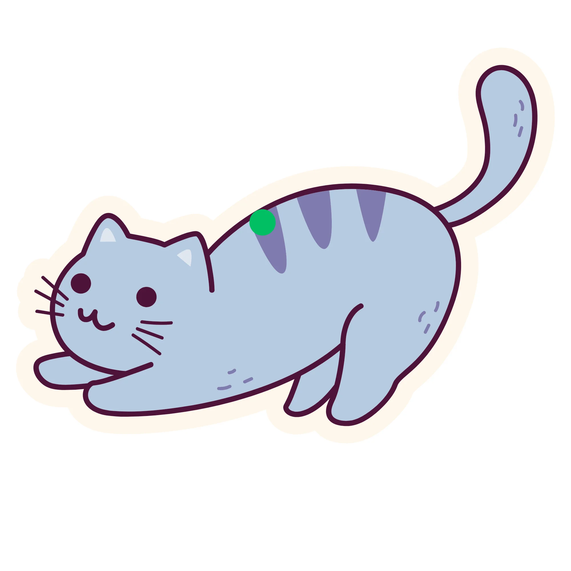 Адресник для кошек с QR пластиковый GeoPet ID Полосатик с рисунком кота